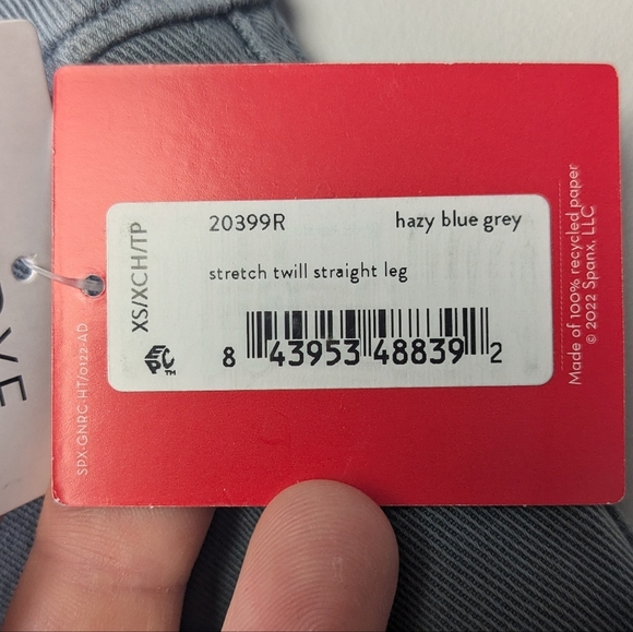 NWT Spanx Twill Straight Leg Pant color Hazy Blue Grey size XS - Picture 10 of 16